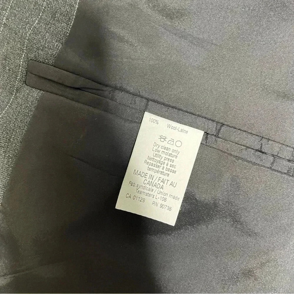Ralph Lauren Gray Charcoal Wool Stripe Blazer Sport Coat Size 58 L - Picture 6 of 7